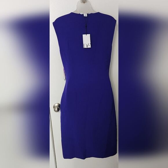 NWT Diane Von Furstenberg Side Ruched Sleeveless Knee Length Sheath Dres… - Picture 3 of 5